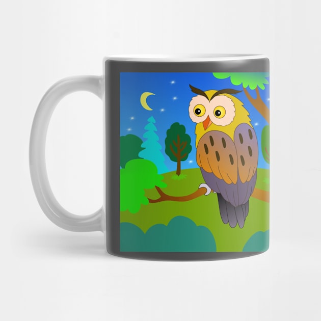 Cartoon funny owl by sonaart